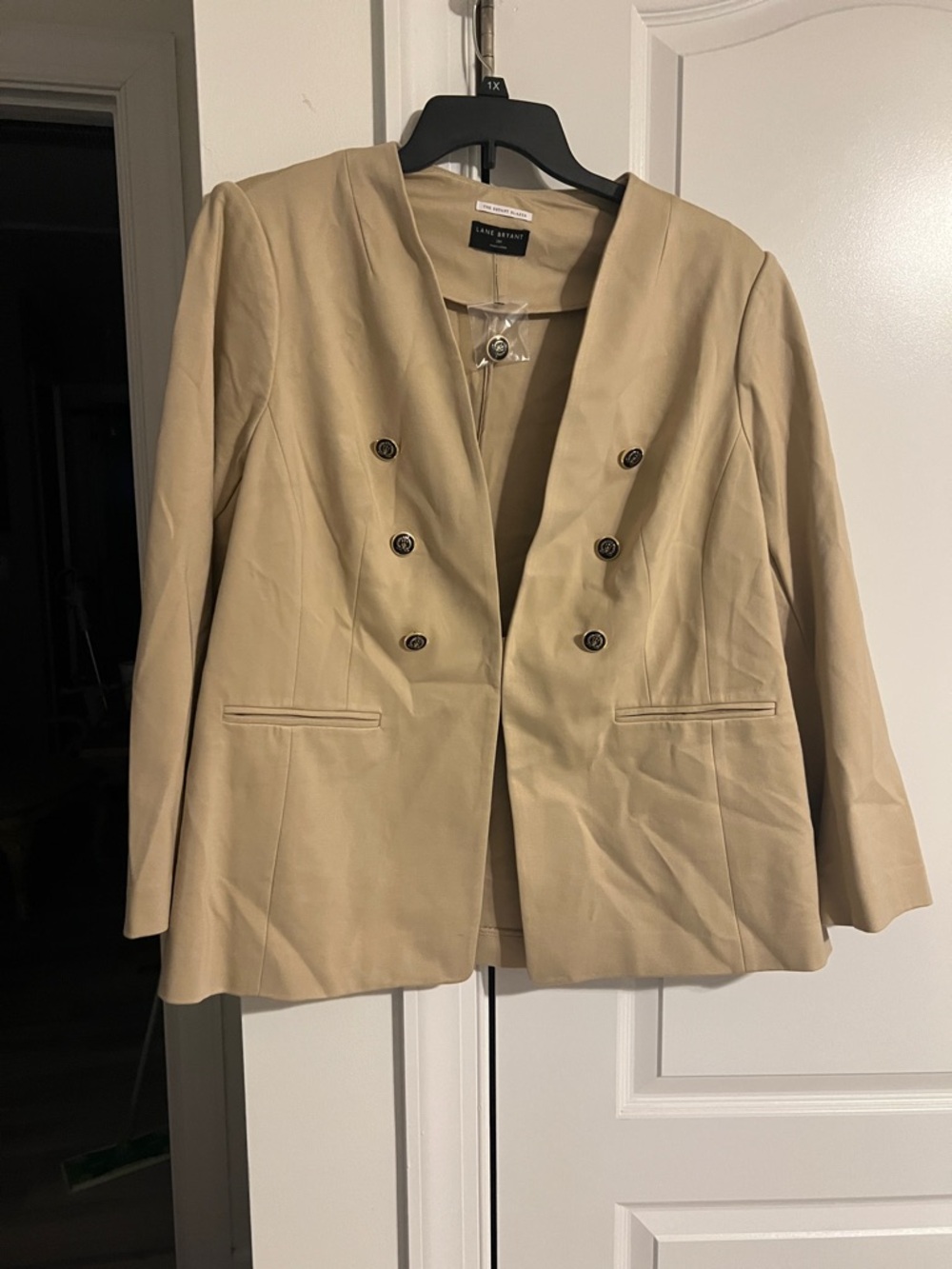 Lane Bryant Tan Blazer in a 20 petite  Can be dressed up or down very versatile.